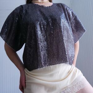 MM6 Maison Margiela shimmery sequin oversized Tshirt
